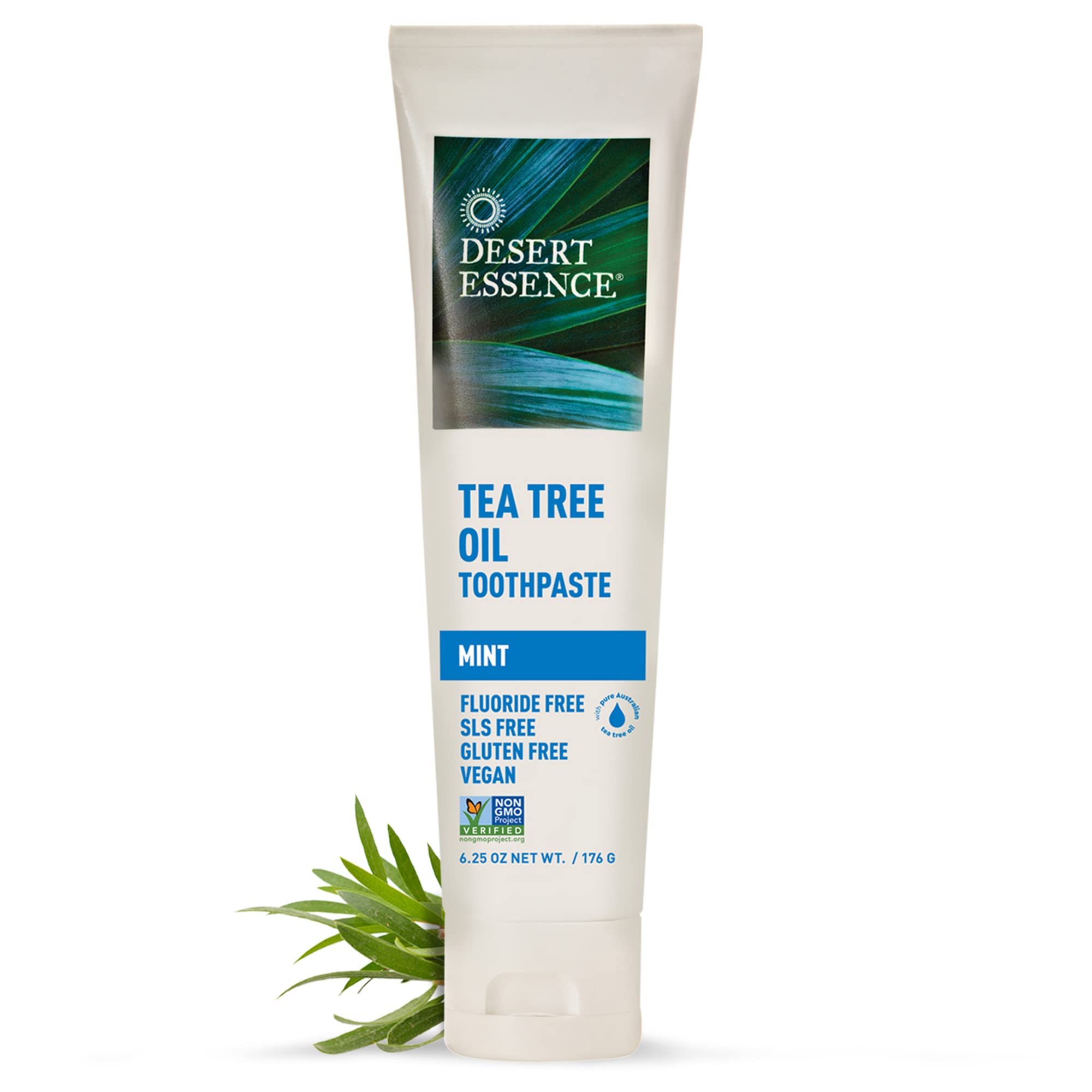 Desert Essence Tea Tree Oil Toothpaste Mint 3-pack packaging