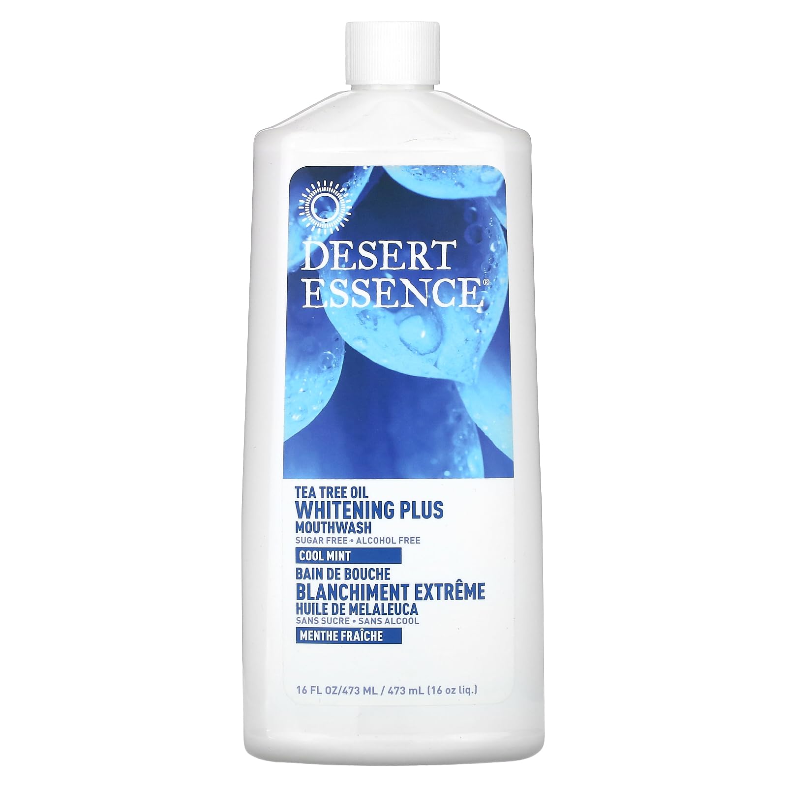 Desert Essence Tea Tree Whitening Mint Mouthwash bottle 16 oz