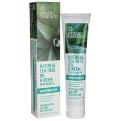 Desert Essence Tea Tree Oil Mint toothpaste packaging 6.25 oz