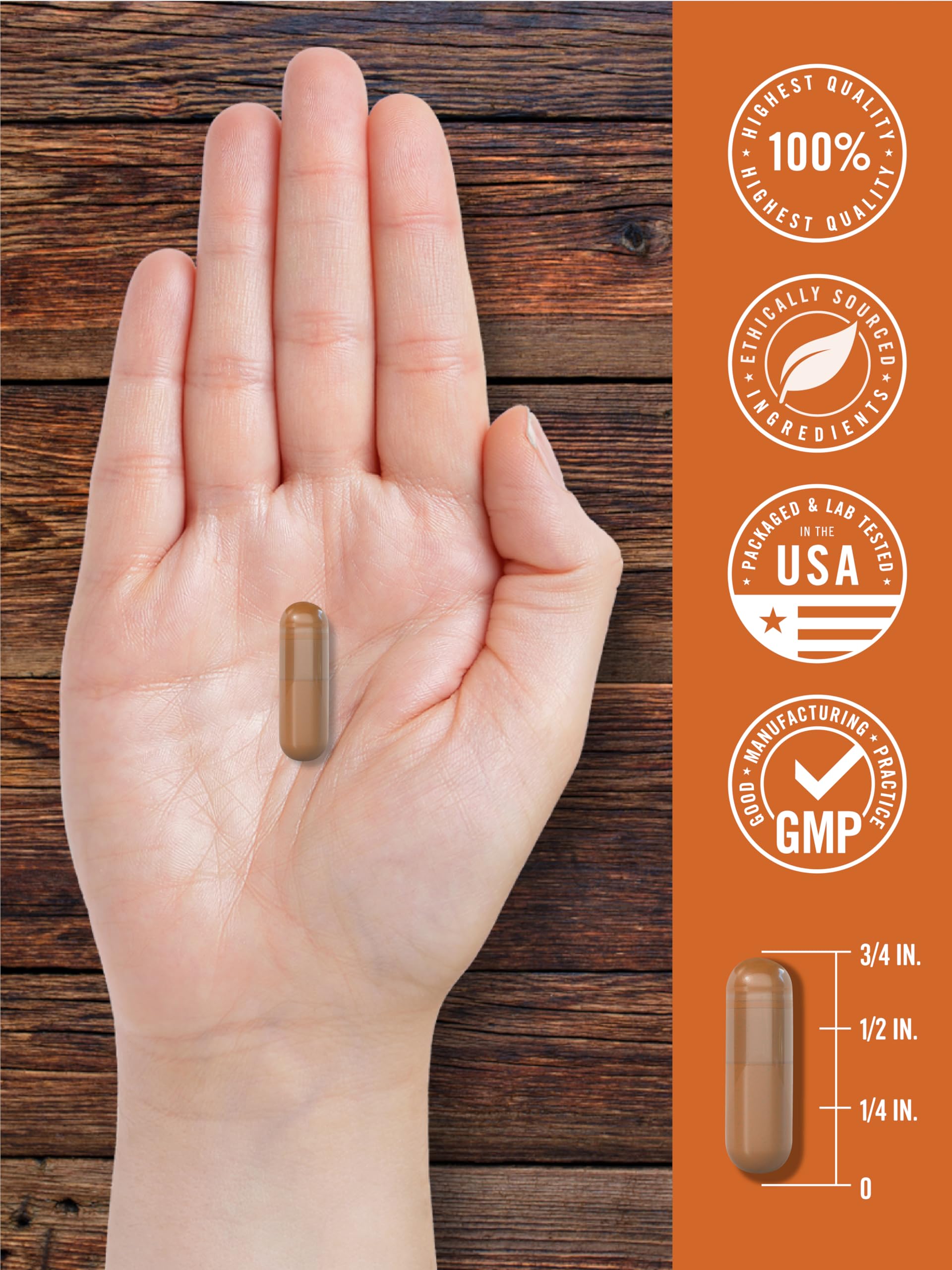 Desiccated beef liver capsules 4500mg bottle close-up