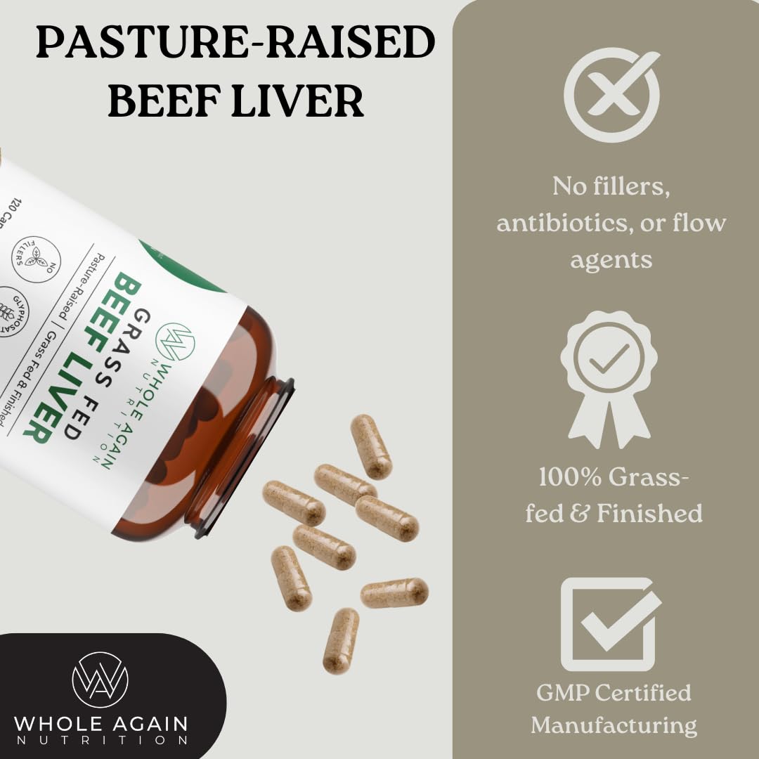 Desiccated beef liver 3,000mg serving per capsule