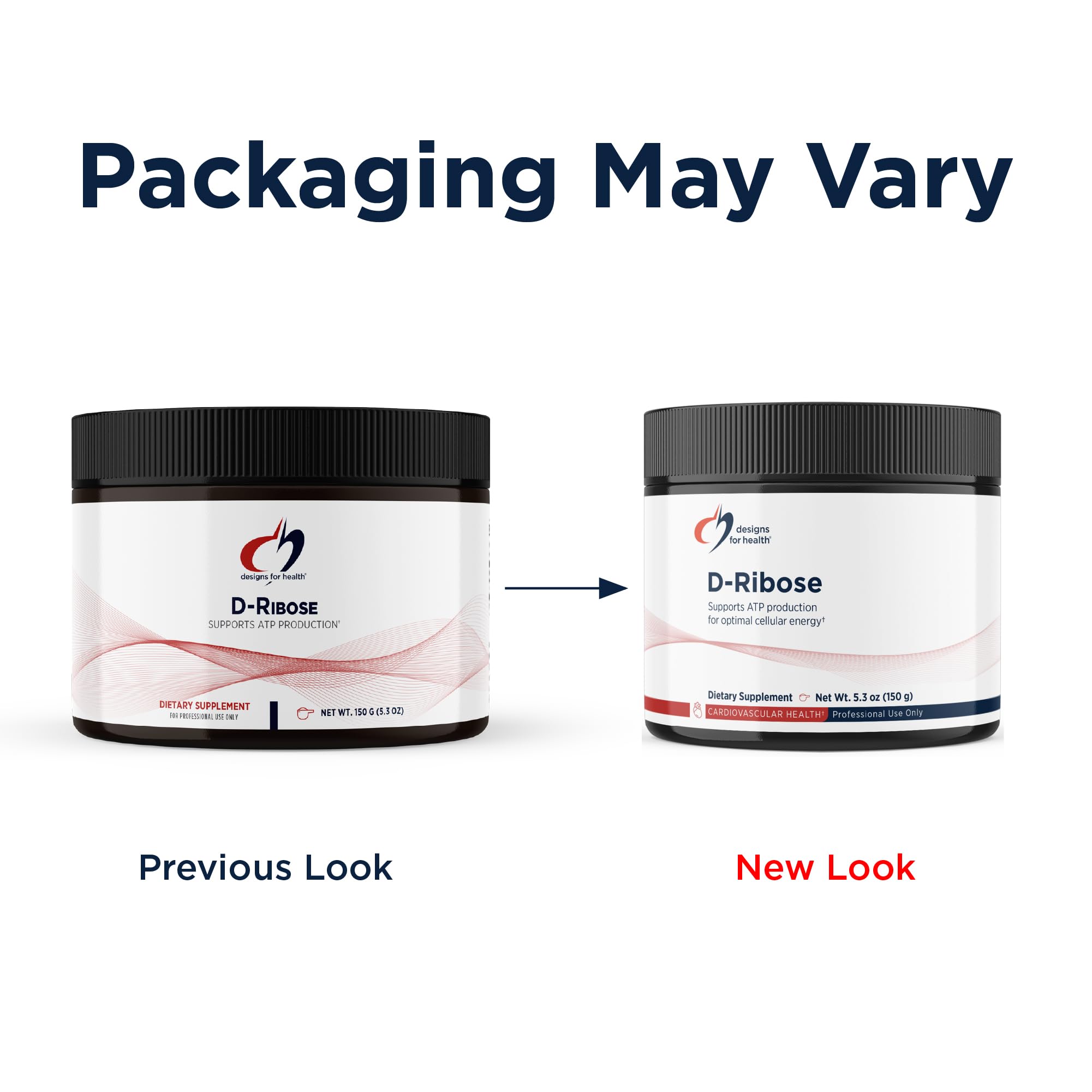 Designs for Health D-Ribose Powder measuring scoop beside jar for serving