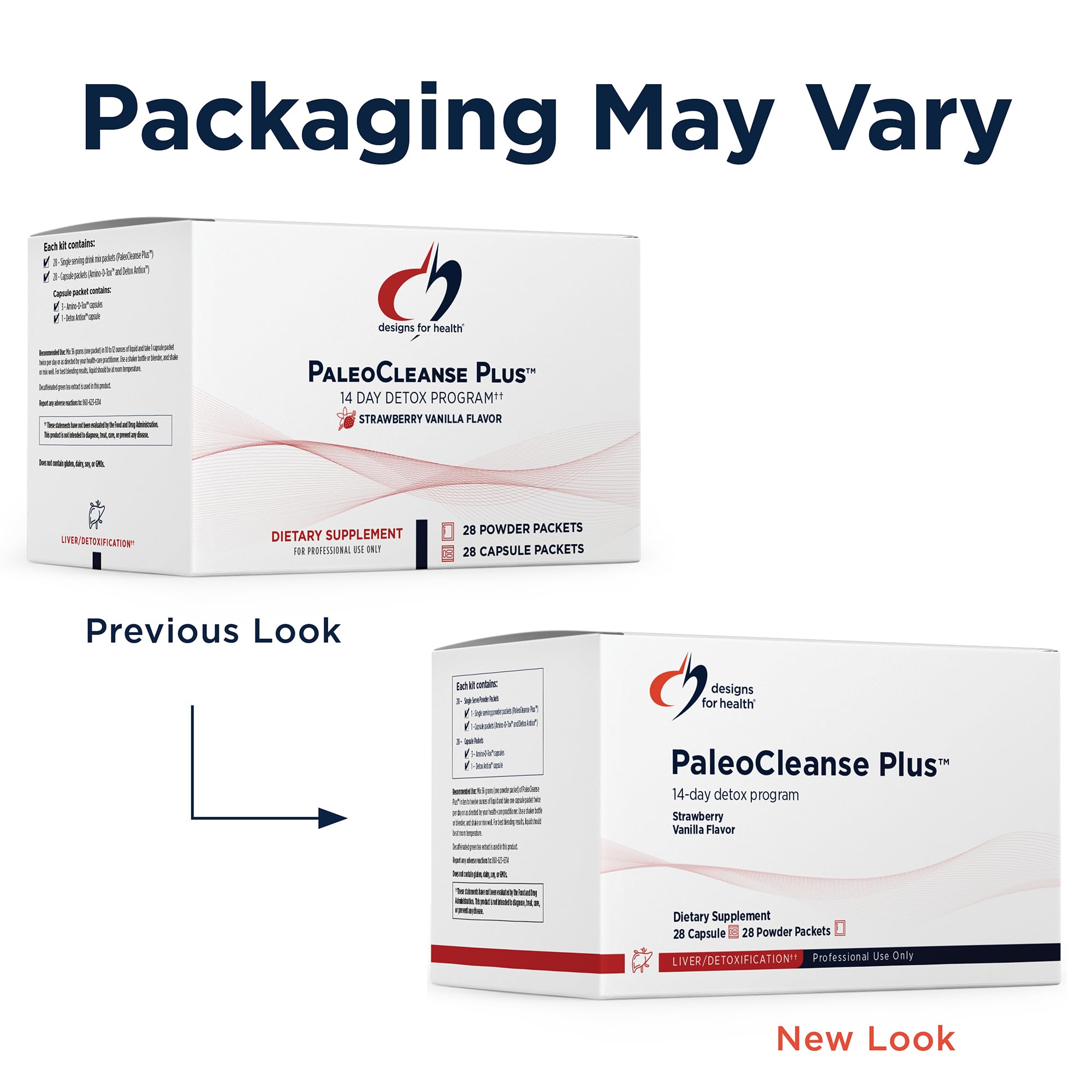 Designs for Health Detox Antiox capsule packet with antioxidants for detox support.