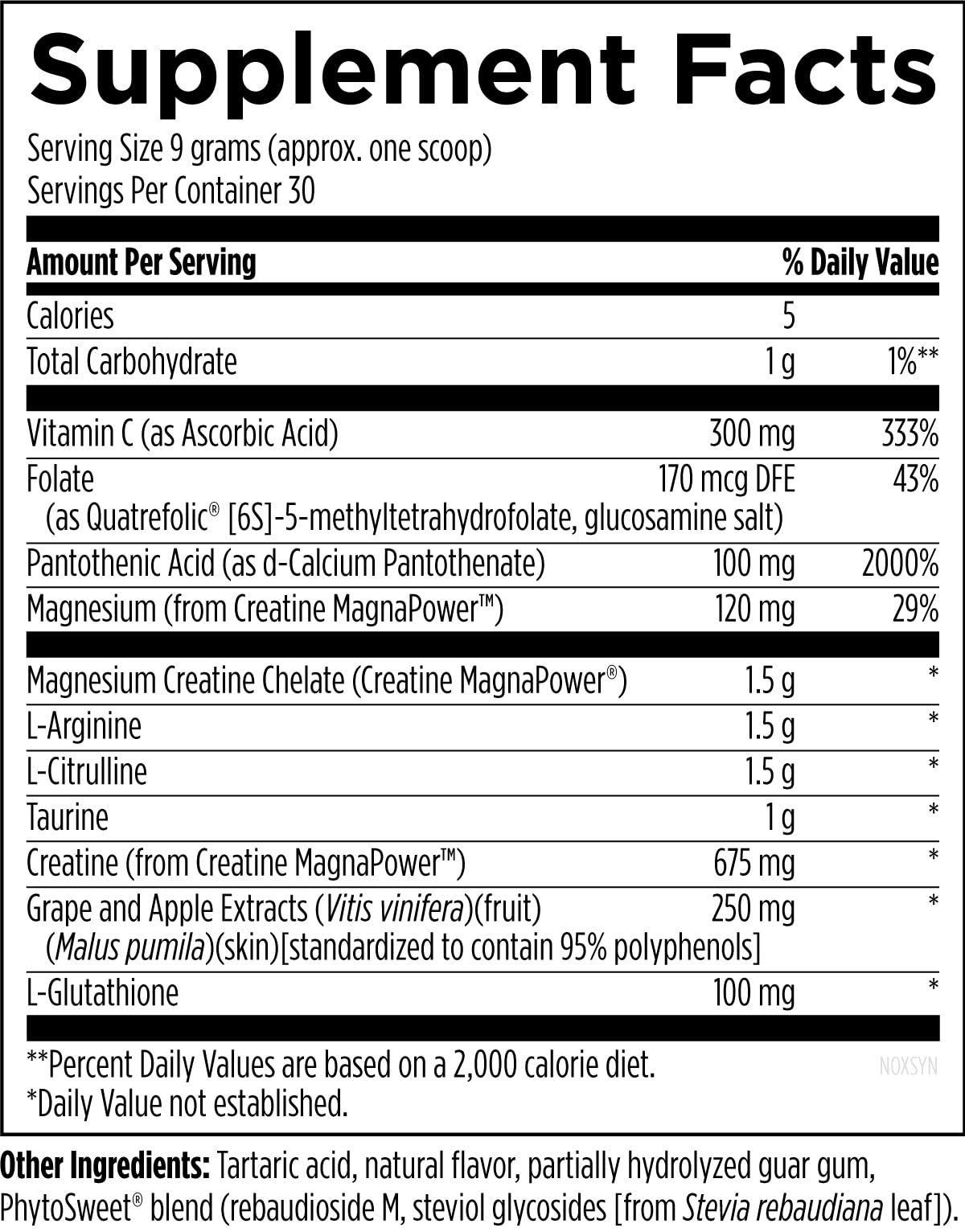 Grape-flavored NOx Synergy in shaker bottle showing taste appeal.