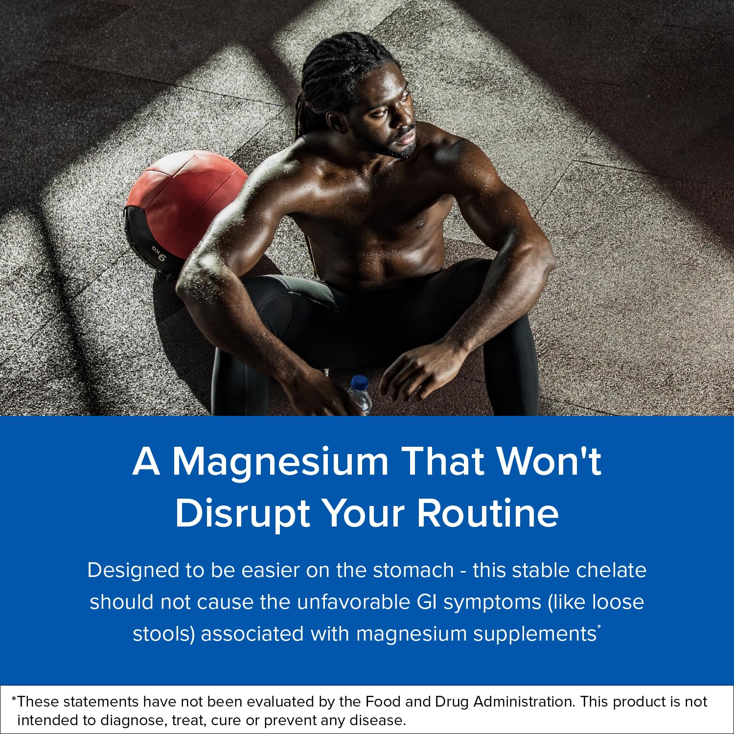Buffered magnesium bisglycinate capsules designed for easy stomach tolerance