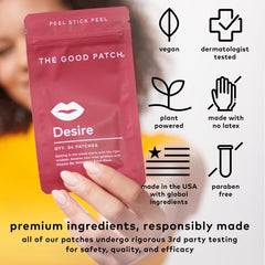 Desire patches in a resealable pouch for travel