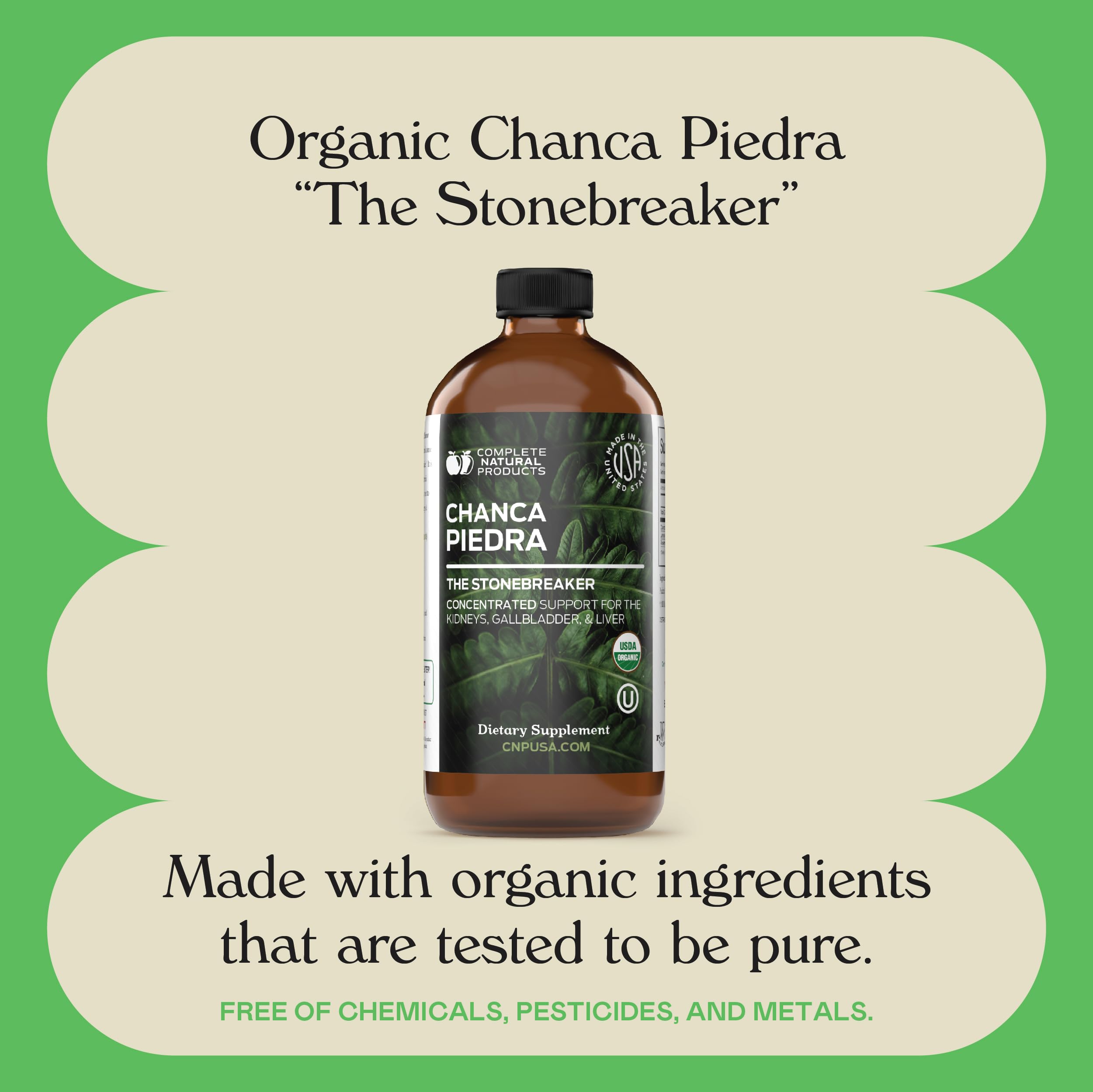 Detox support for liver and kidneys with organic Chanca Piedra