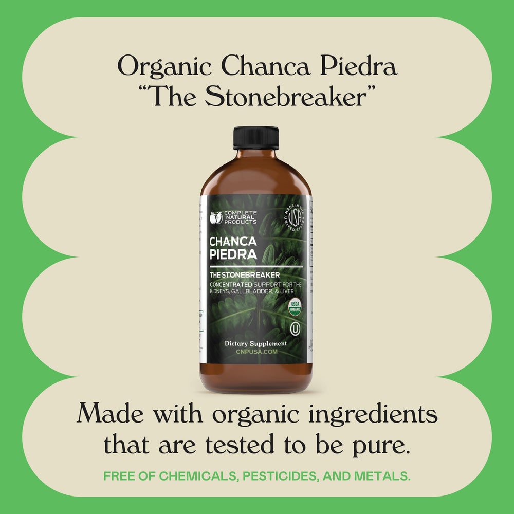 Detox support for liver and kidneys with organic Chanca Piedra