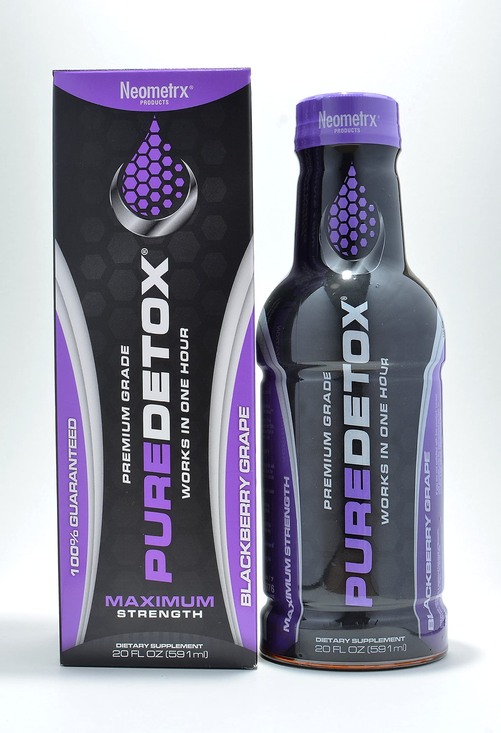 Detox Pure Neometrx same-day detox drink in BlackBerry Grape flavor, 20 fl oz