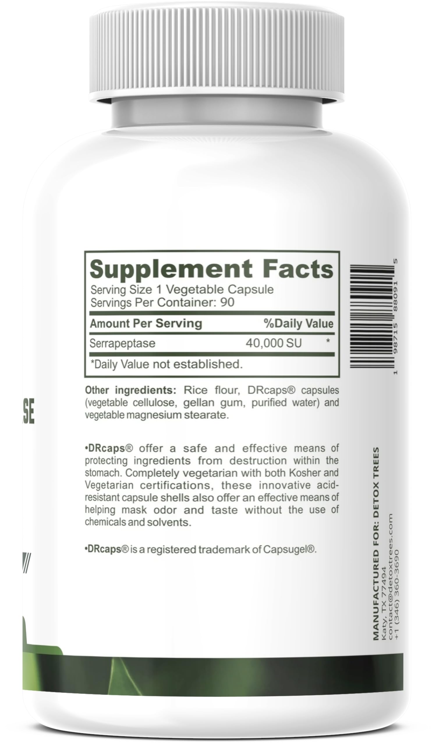 Close-up of Serrapeptase capsules