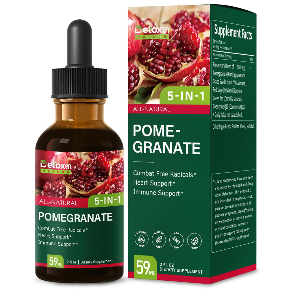 Bottle of DetoxenNATURE Pomegranate Extract Drops 2 oz