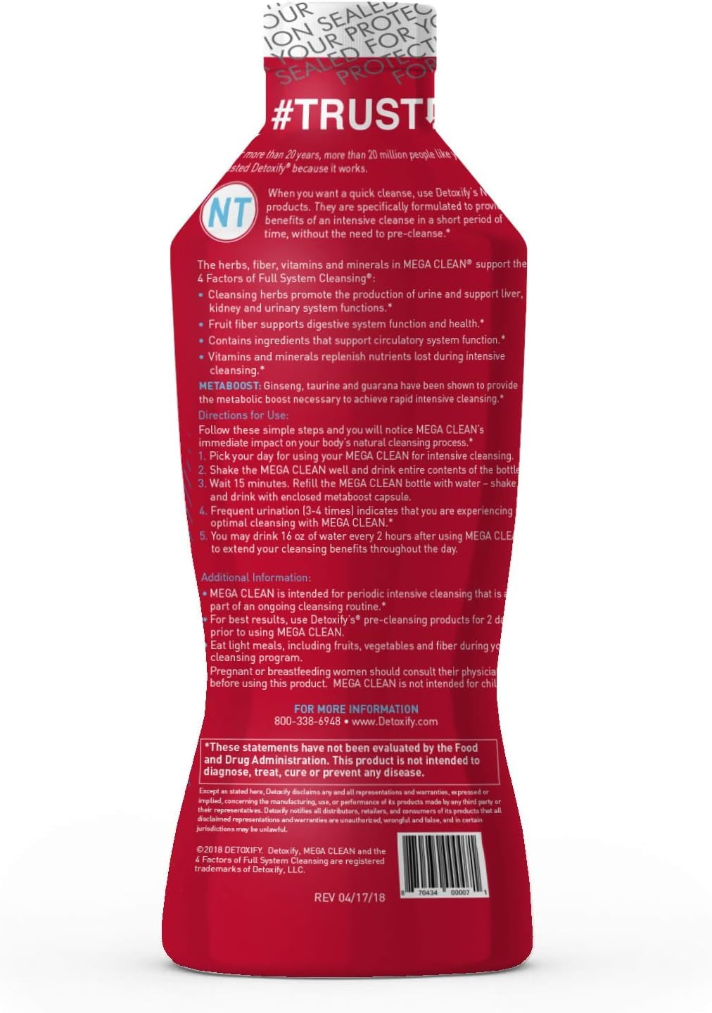 Detoxify Mega Clean NT tropical drink in glass for convenient cleansing ritual.