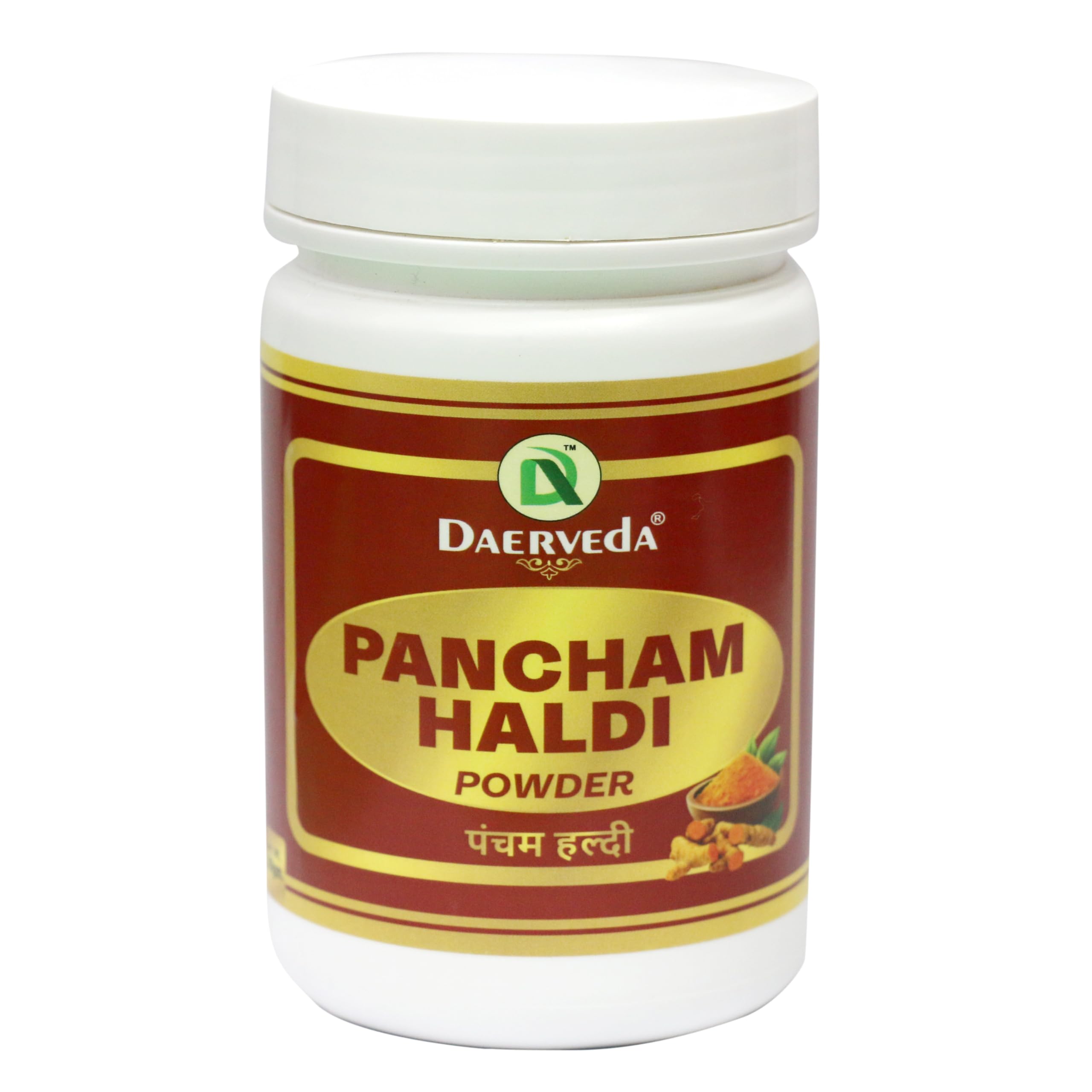 Front view of Dev Ayurveda Pancham Haldi Powder (100 g)