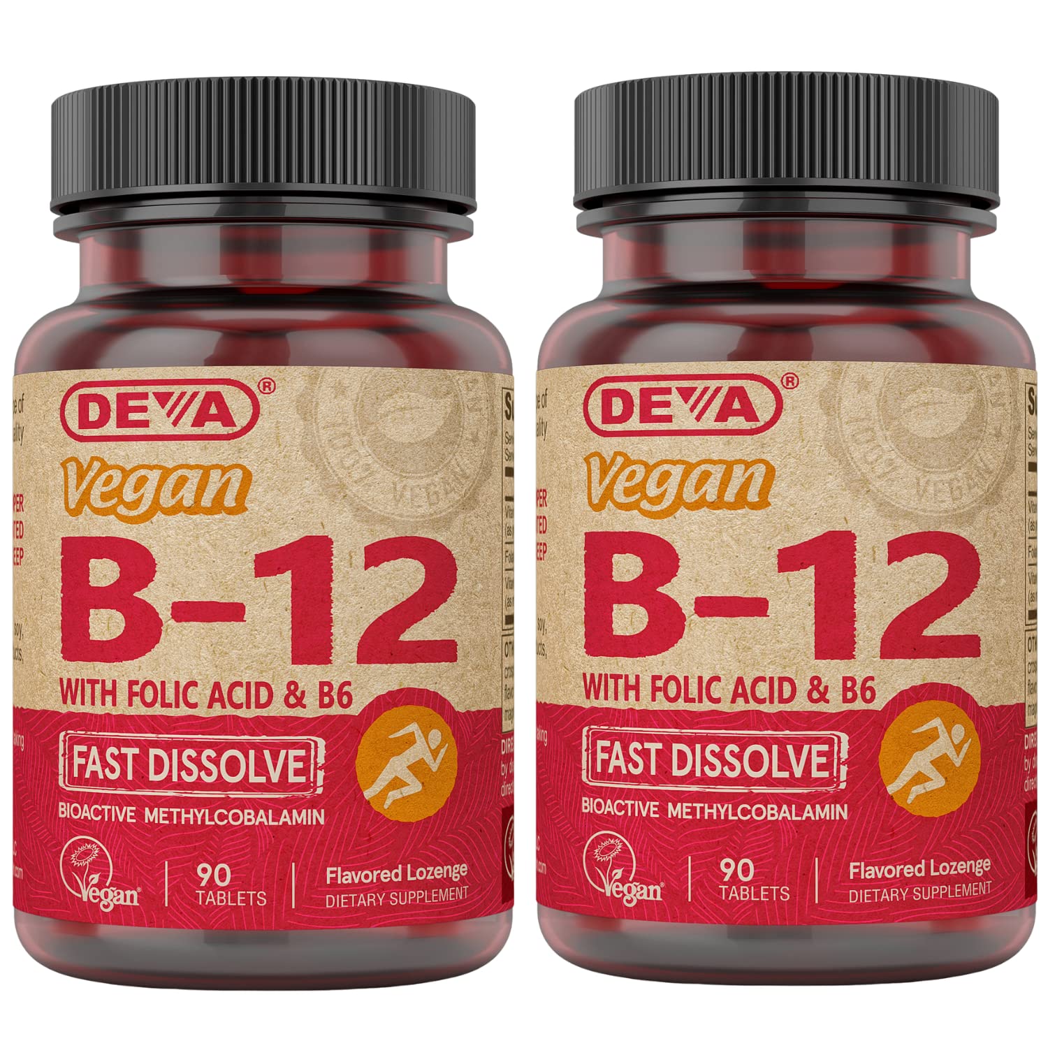 DEVA Vegan Vitamin B12 bottle label