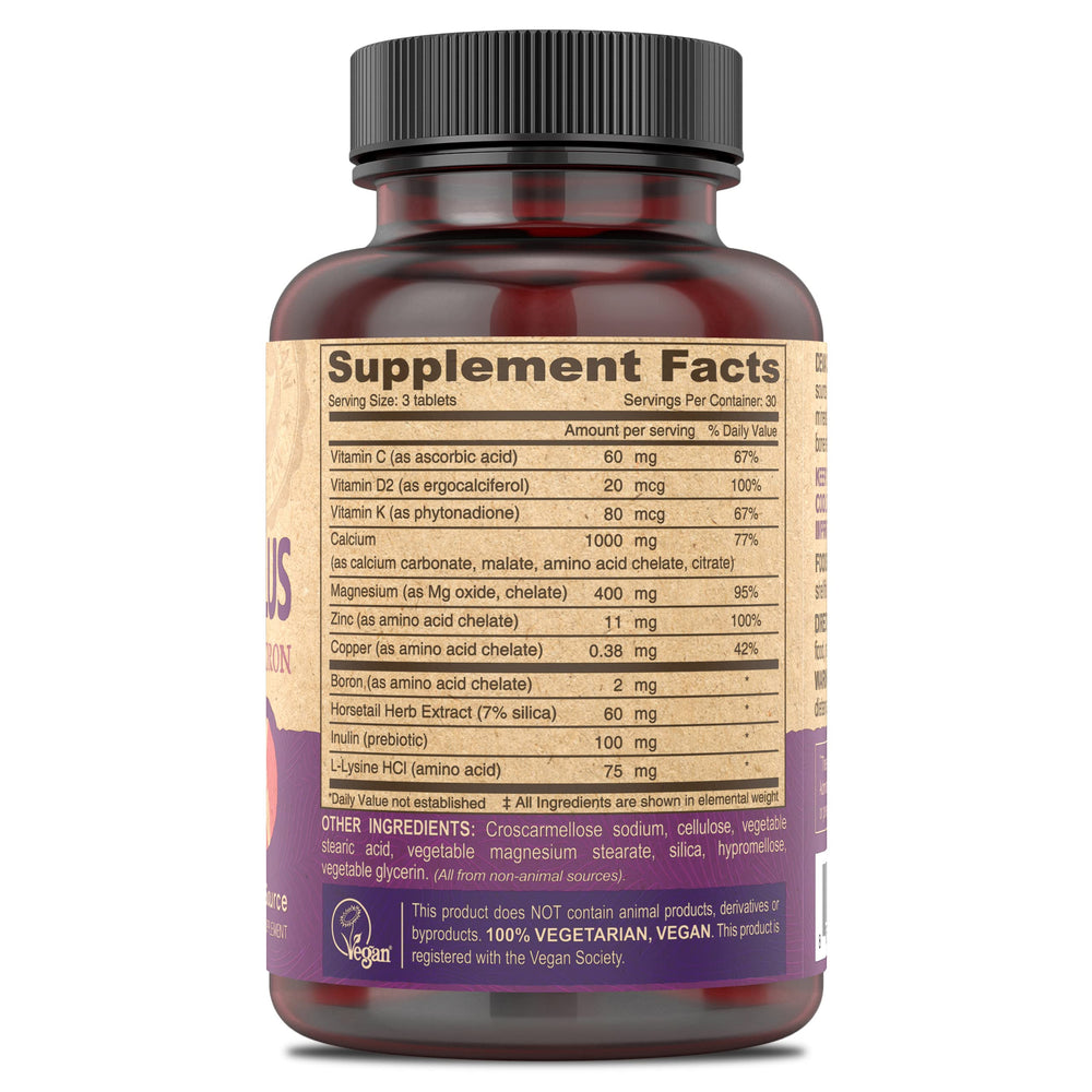 Graphic illustrating four absorbable calcium sources: carbonate, malate, chelate, citrate