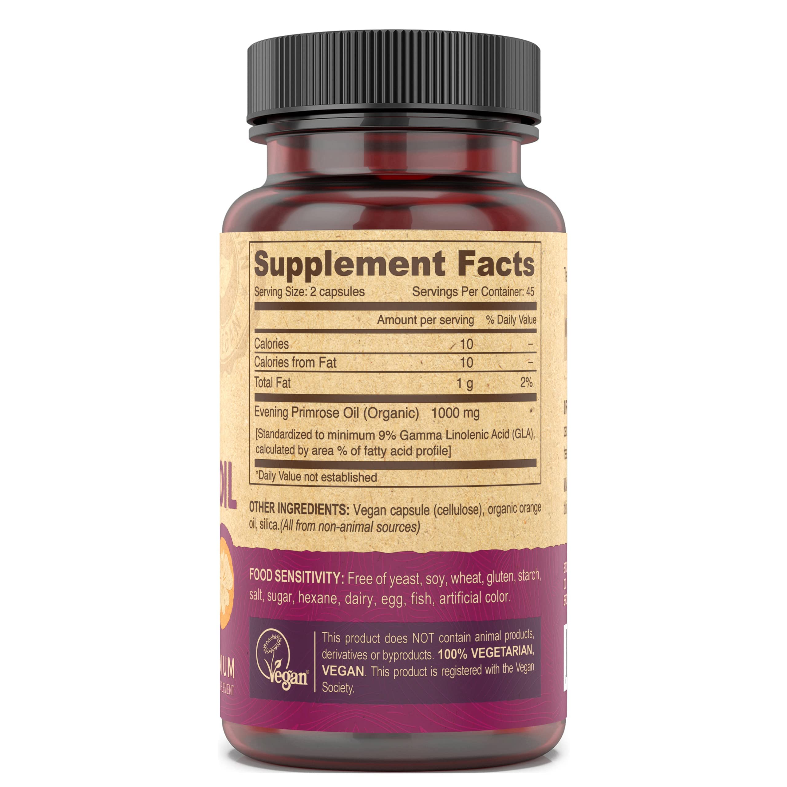 Organic cold-pressed Evening Primrose Oil ingredients