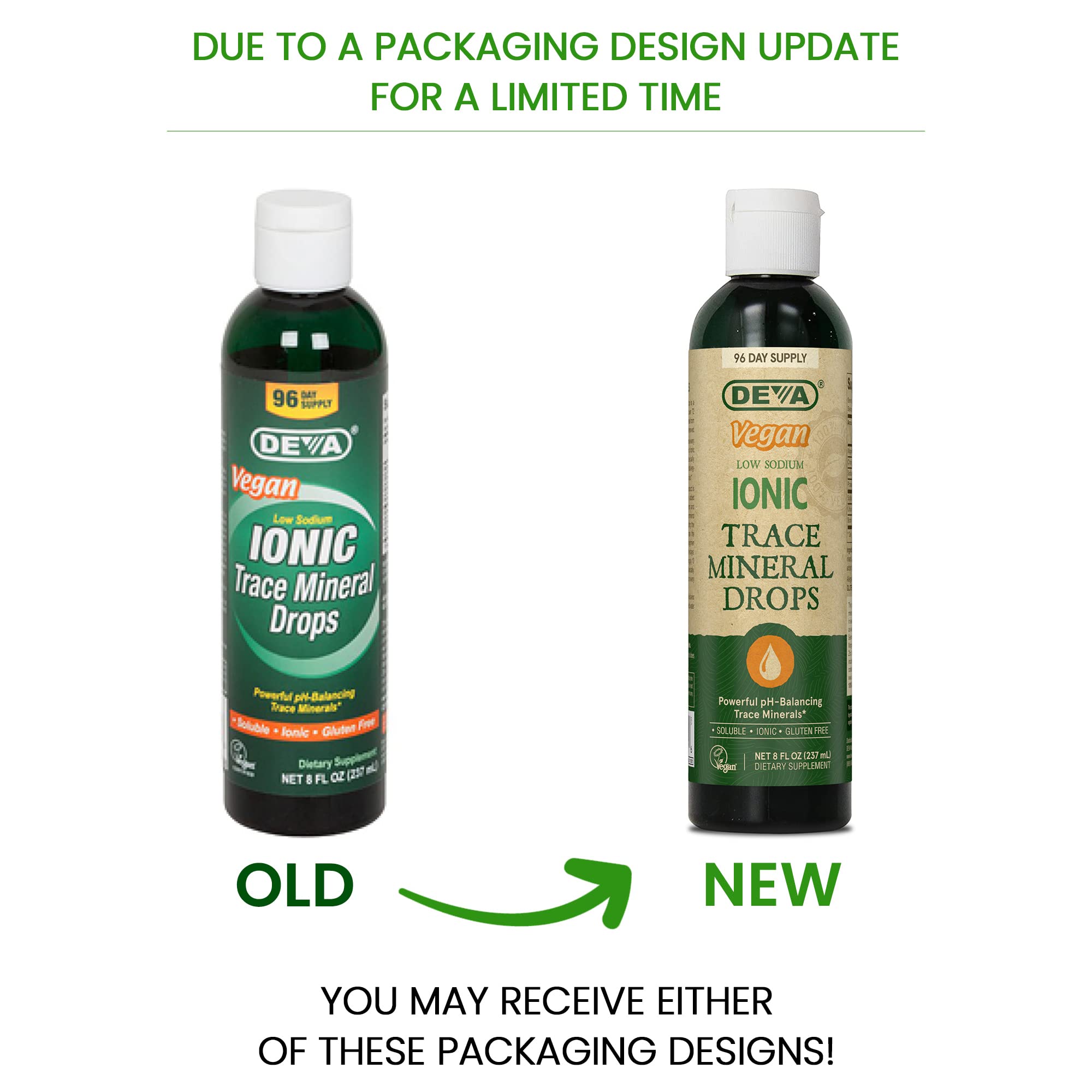 Label showing over 72 ionic trace minerals with 99% sodium removed