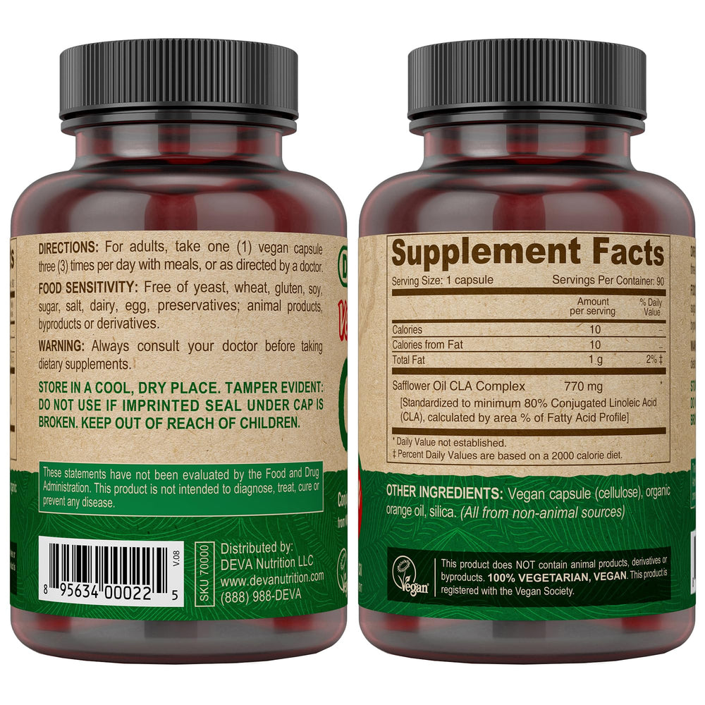 DEVA Vegan CLA 2-Pack packaging and bottle