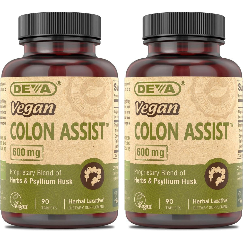 DEVA Vegan Colon Assist 90 Tabs Pack of 2 – Bottle 1 label