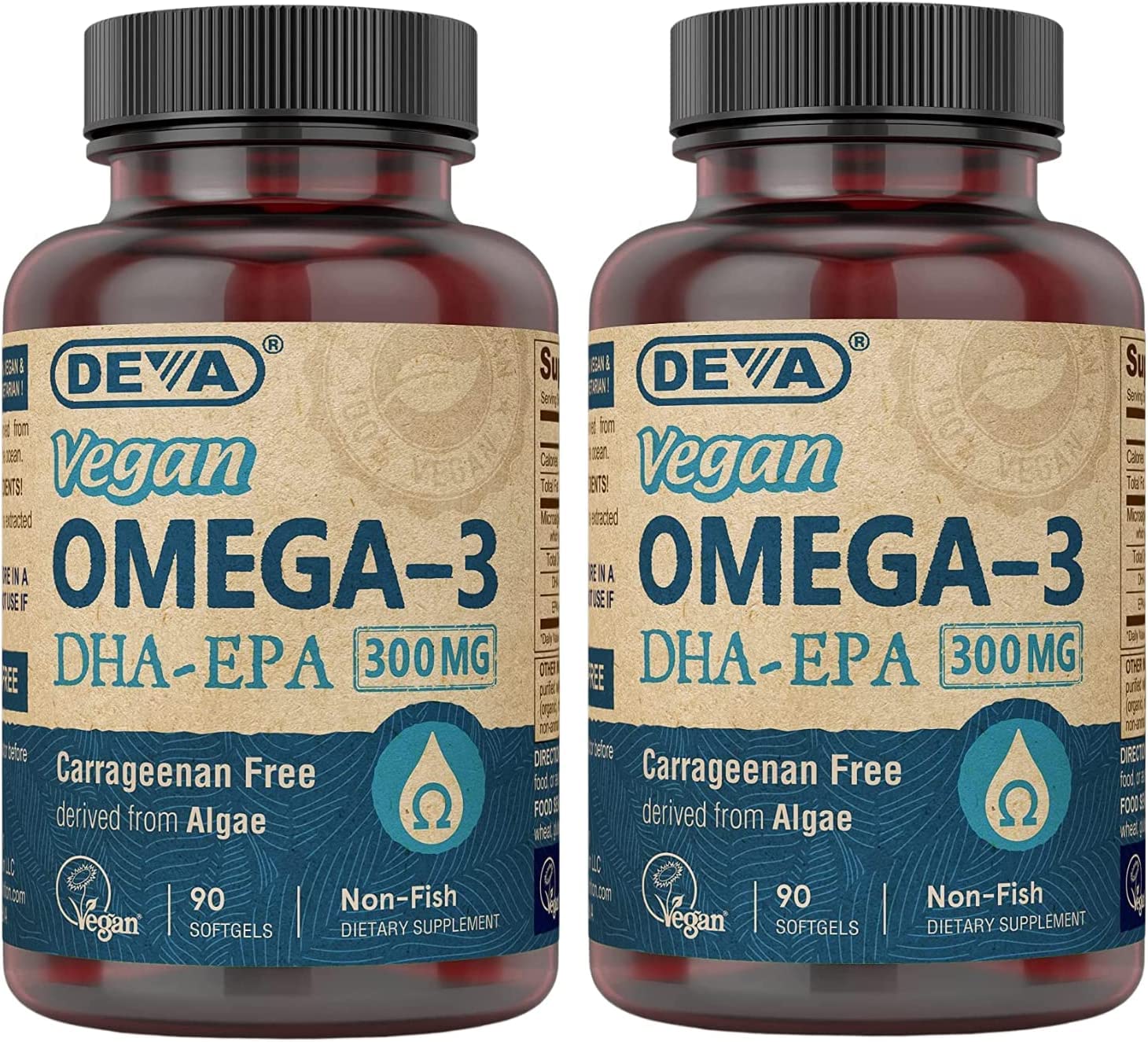 DEVA Vegan DHA-EPA Omega-3 bottle front