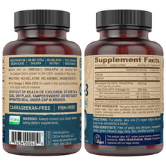 Close-up of DEVA vegan DHA-EPA softgels 300 mg