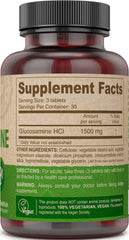 Glucosamine 500 mg per tablet label illustration