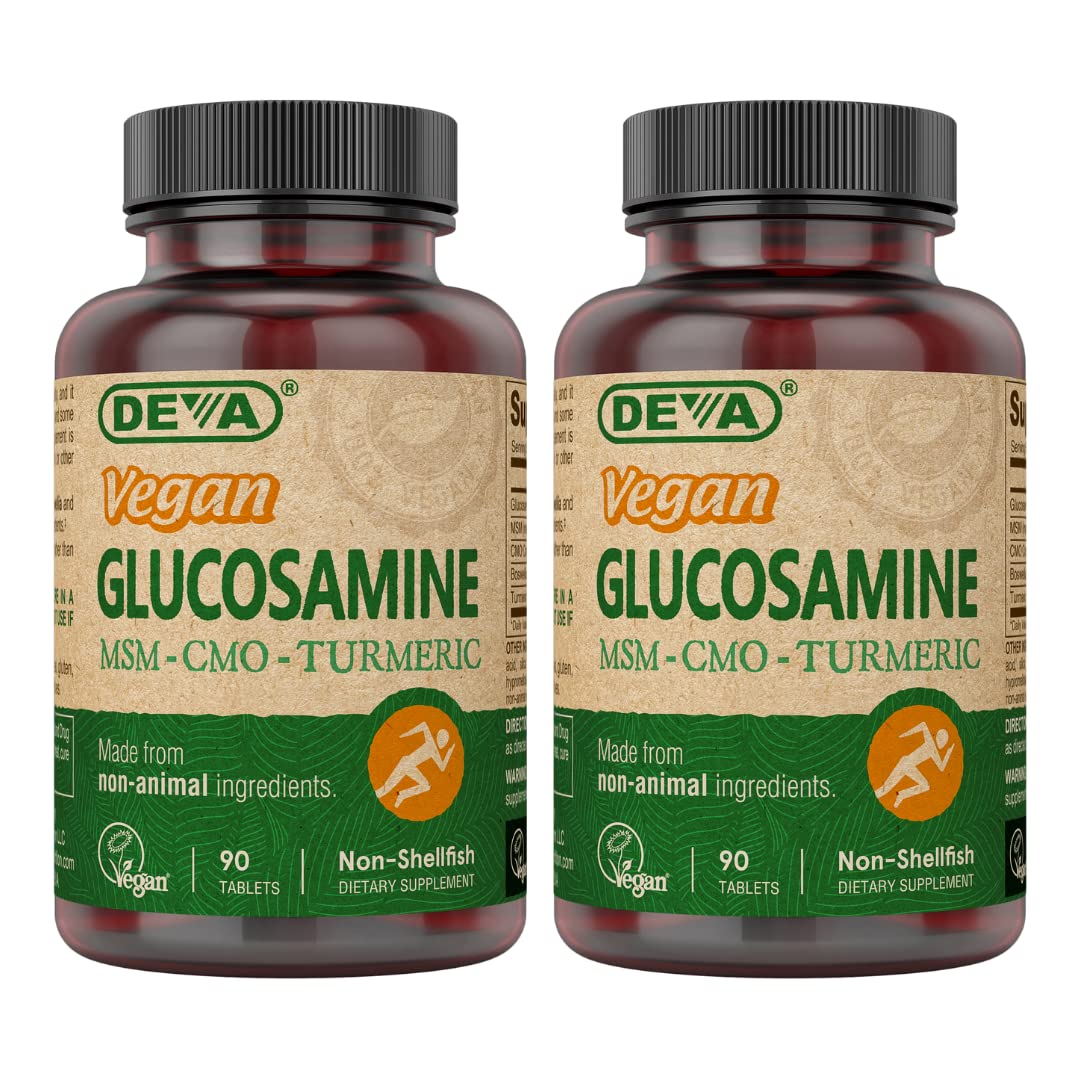 Hero image: DEVA Vegan Glucosamine-MSM-CMO & Turmeric 2-pack