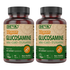 Hero image: DEVA Vegan Glucosamine-MSM-CMO & Turmeric 2-pack
