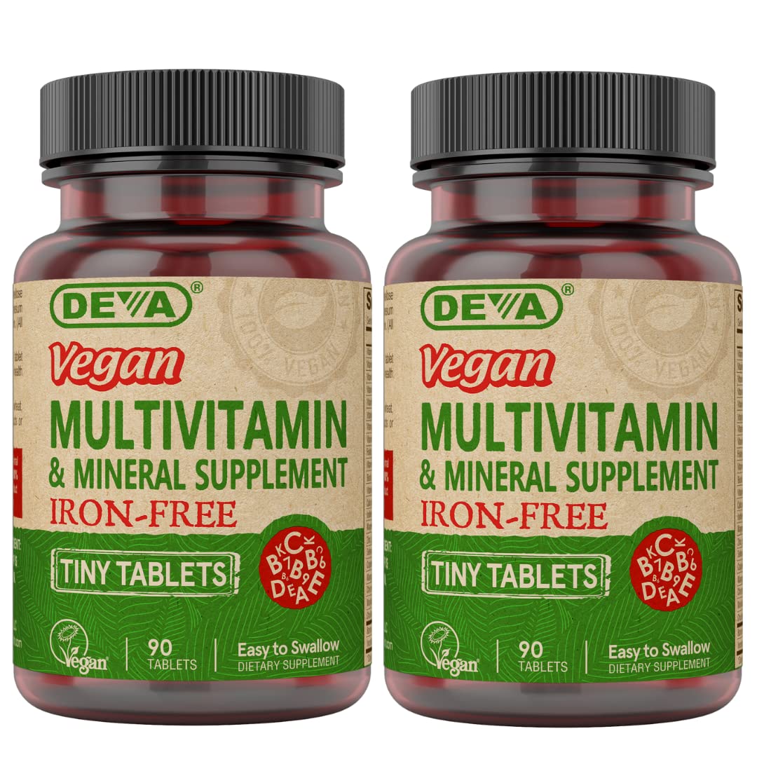DEVA Vegan Iron-Free Multivitamin & Mineral 2-Pack bottle front