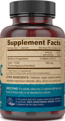 Close-up of Bacillus Coagulans probiotic label