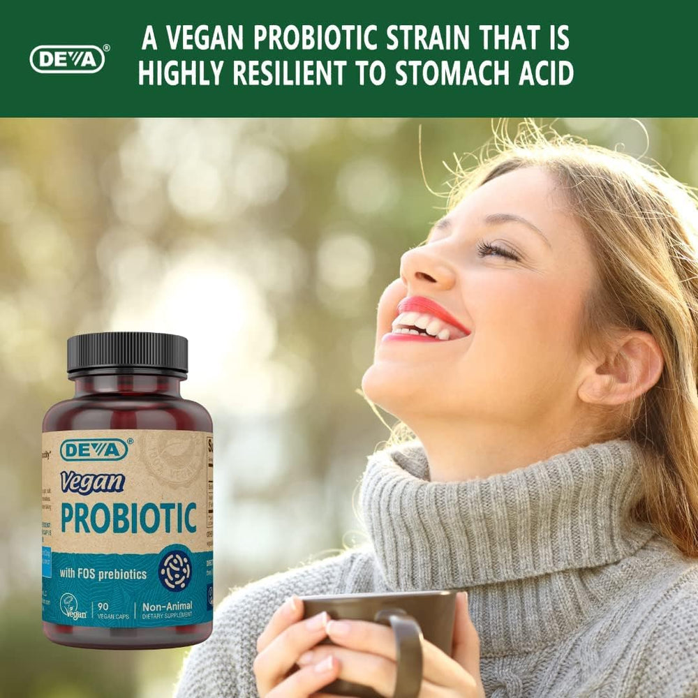 Shelf-stable probiotic capsules in clear bottle