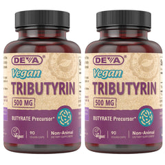 DEVA Vegan Tributyrin 500 mg capsule (front view)