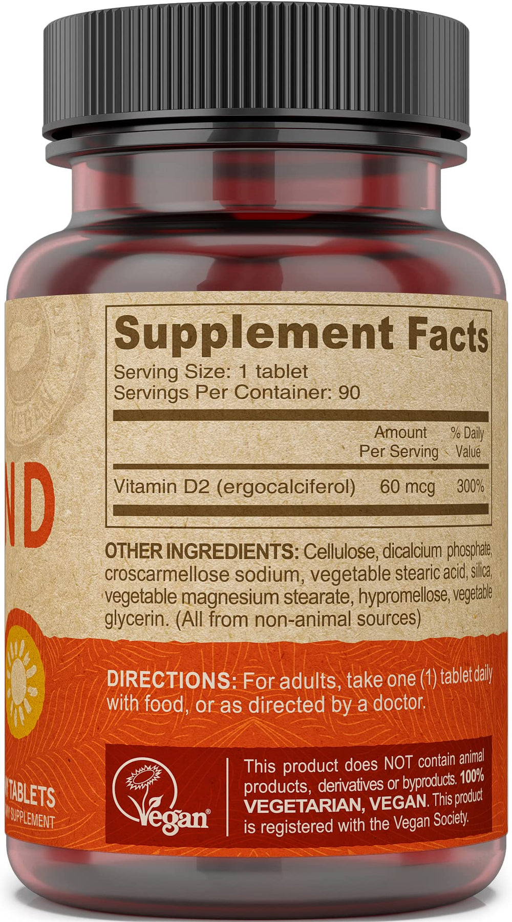 90-tablet Deva Vitamin D2 vegan supplement packaging