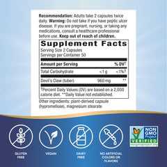 Nature's Way Devil's Claw Root bottle label