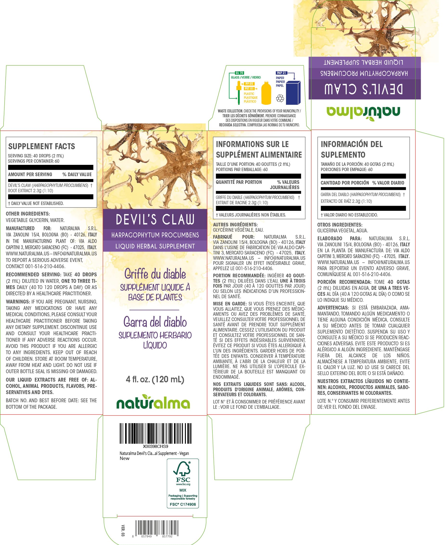 Devil's Claw tincture bottle product photo