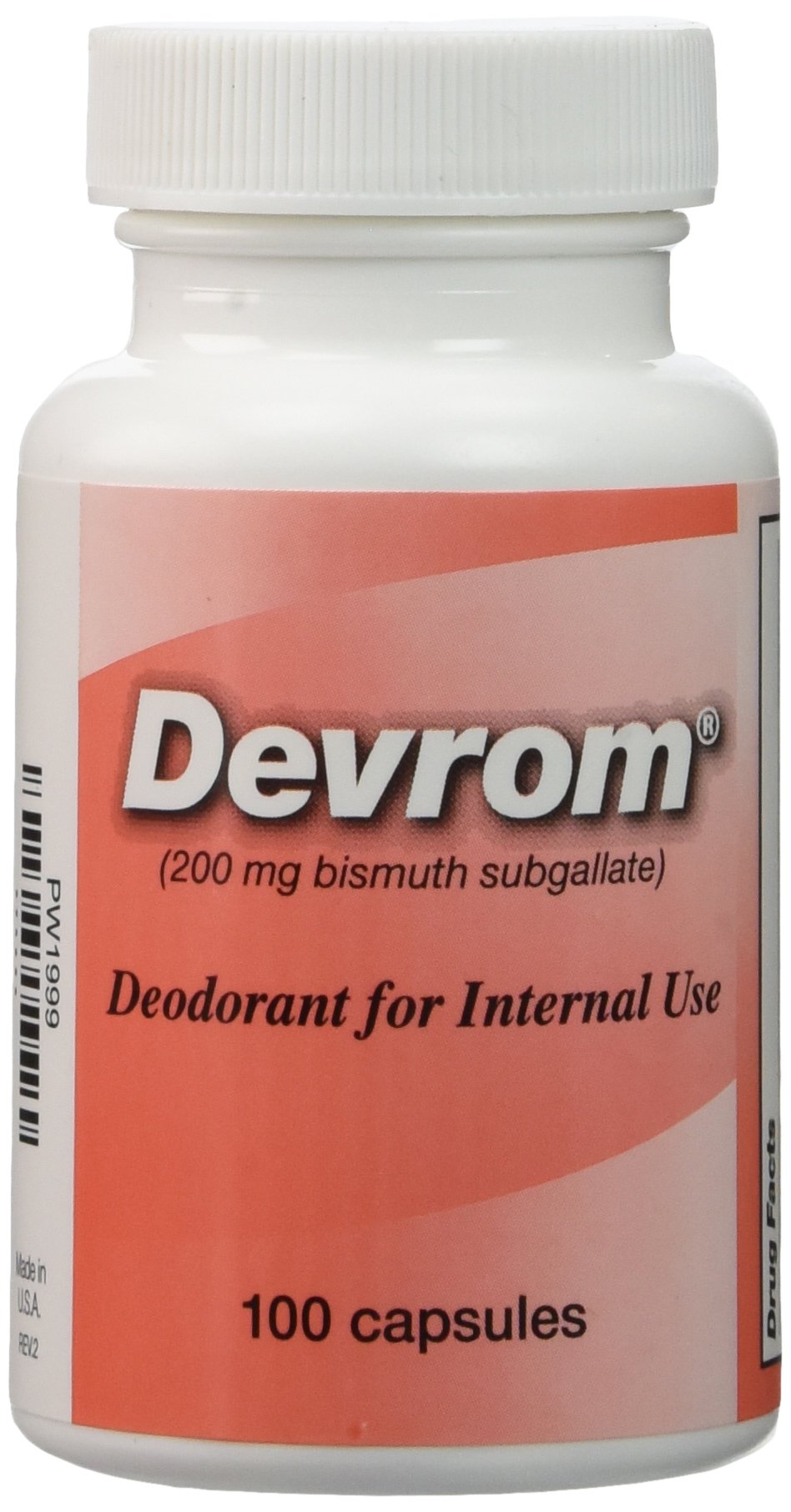 DEVROM 200mg Internal Deodorant Capsules bottle – front view