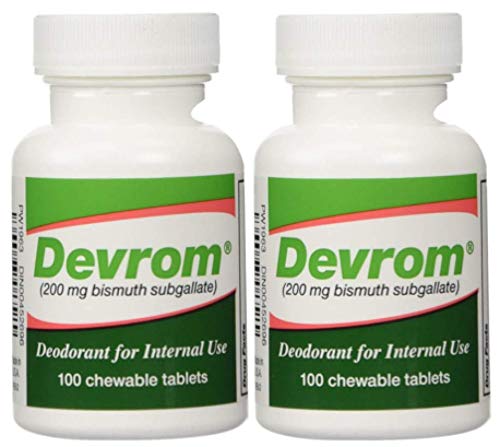 DEVROM Tablets Internal Deoderant 200MG – 2 Bottles (100 chewable tablets each)