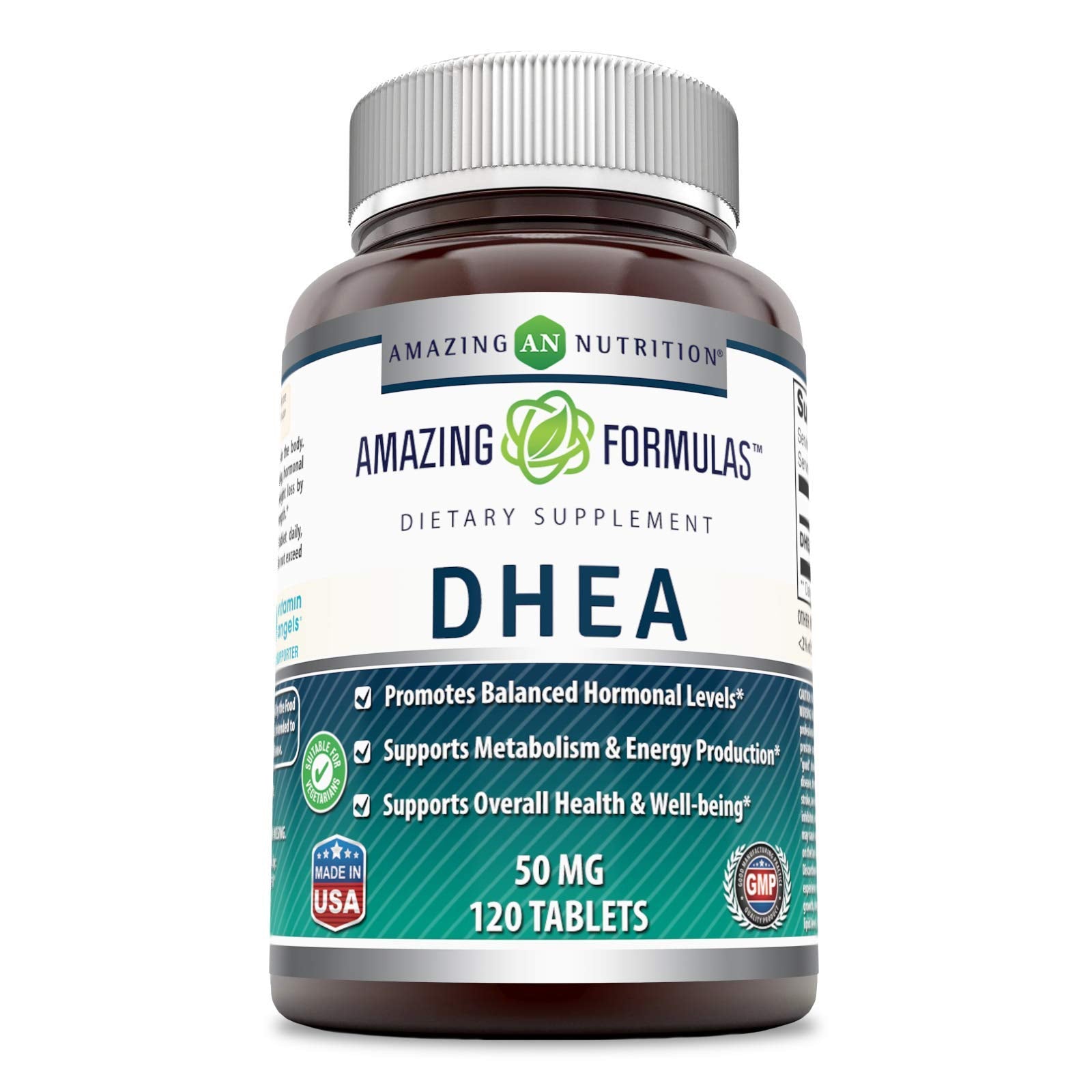 Amazing Formulas DHEA 100 mg bottle with 120 tablets