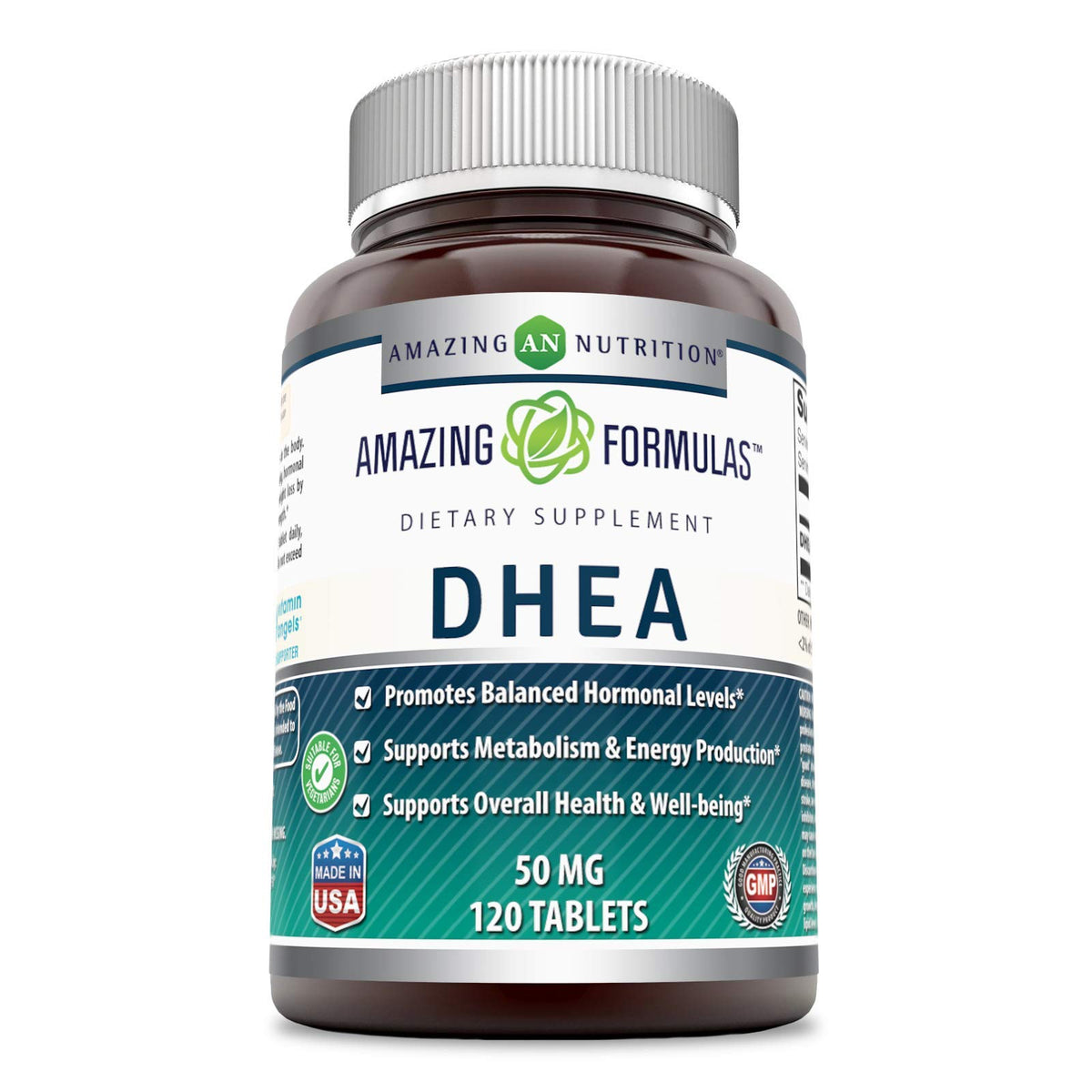 Amazing Formulas DHEA 100 mg bottle with 120 tablets