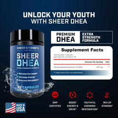DHEA 100mg bottle close-up label