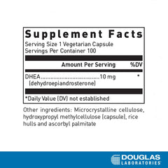 Close-up of micronized DHEA 10 mg capsules