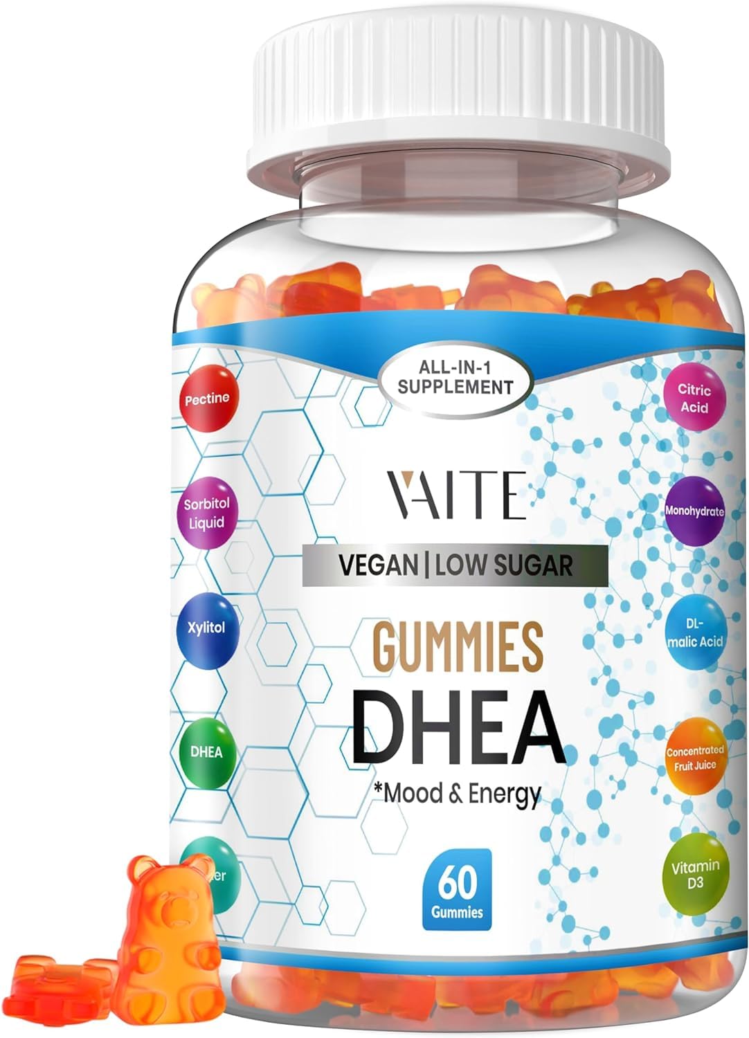 DHEA 50mg Gummies bottle – front view