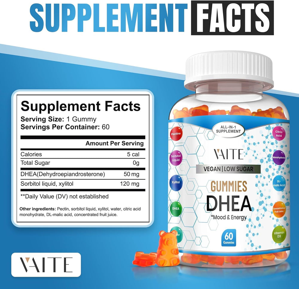 DHEA gummies packaging box with label