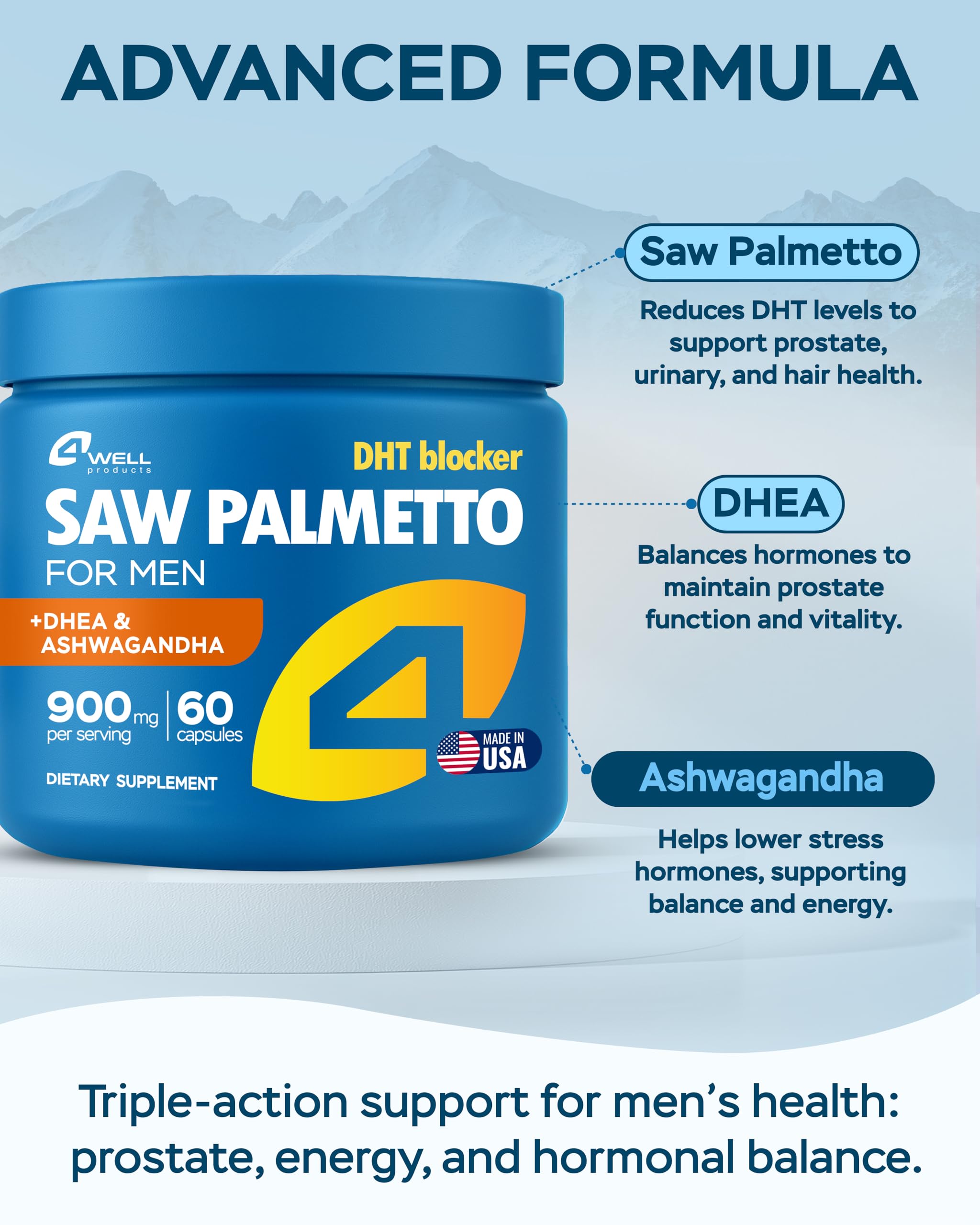 DHEA and Ashwagandha included in the formula