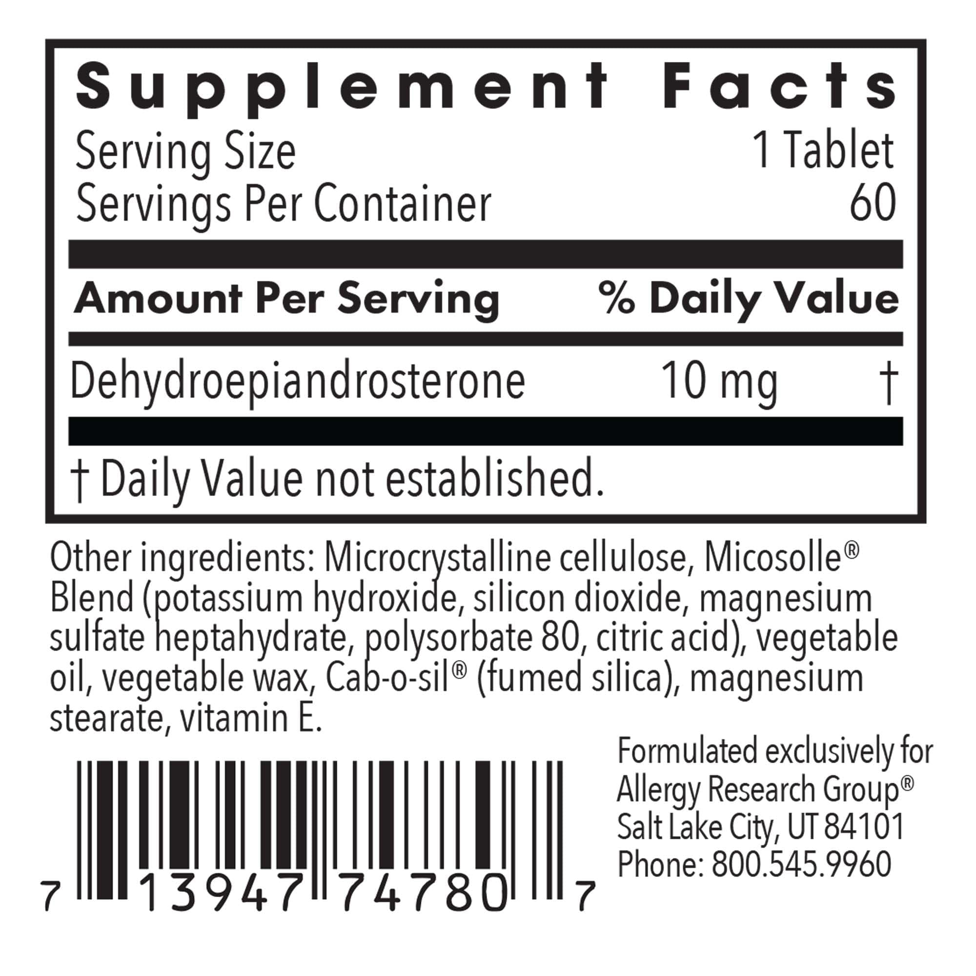 Dehydroepiandrosterone 10 mg supplement