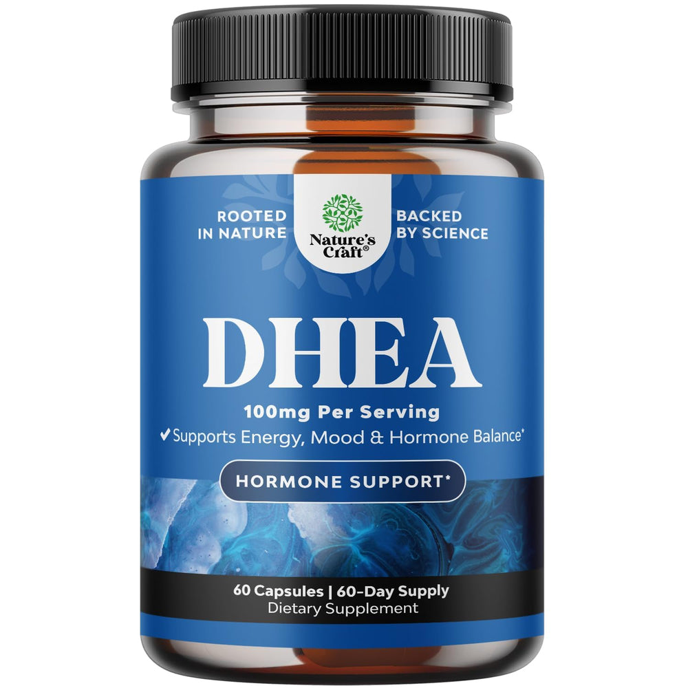 Bottle of DHEA 100mg supplement for men and women