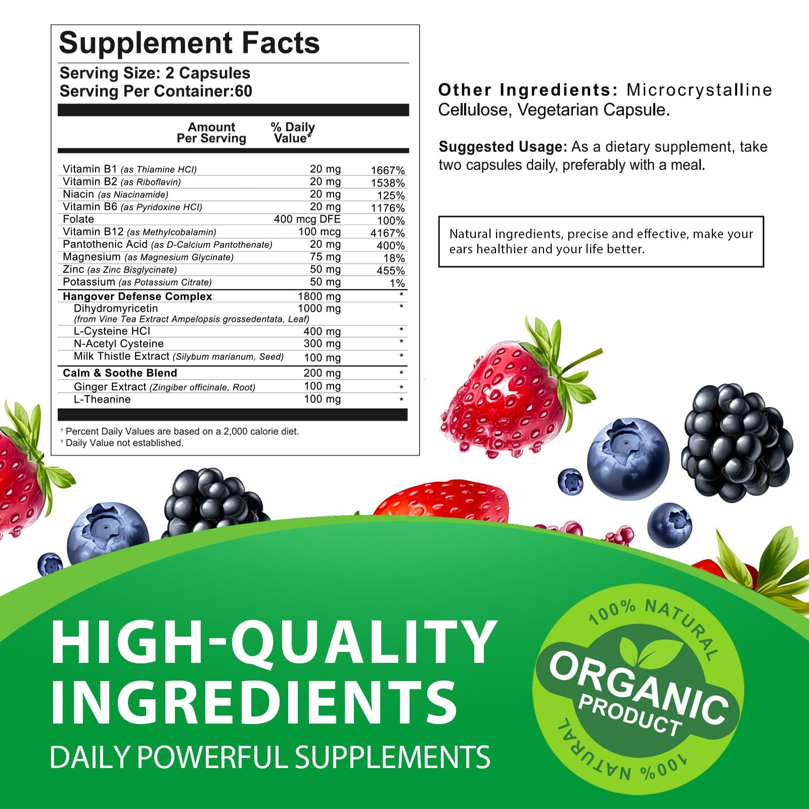 Graphic highlighting electrolytes and B complex ingredients