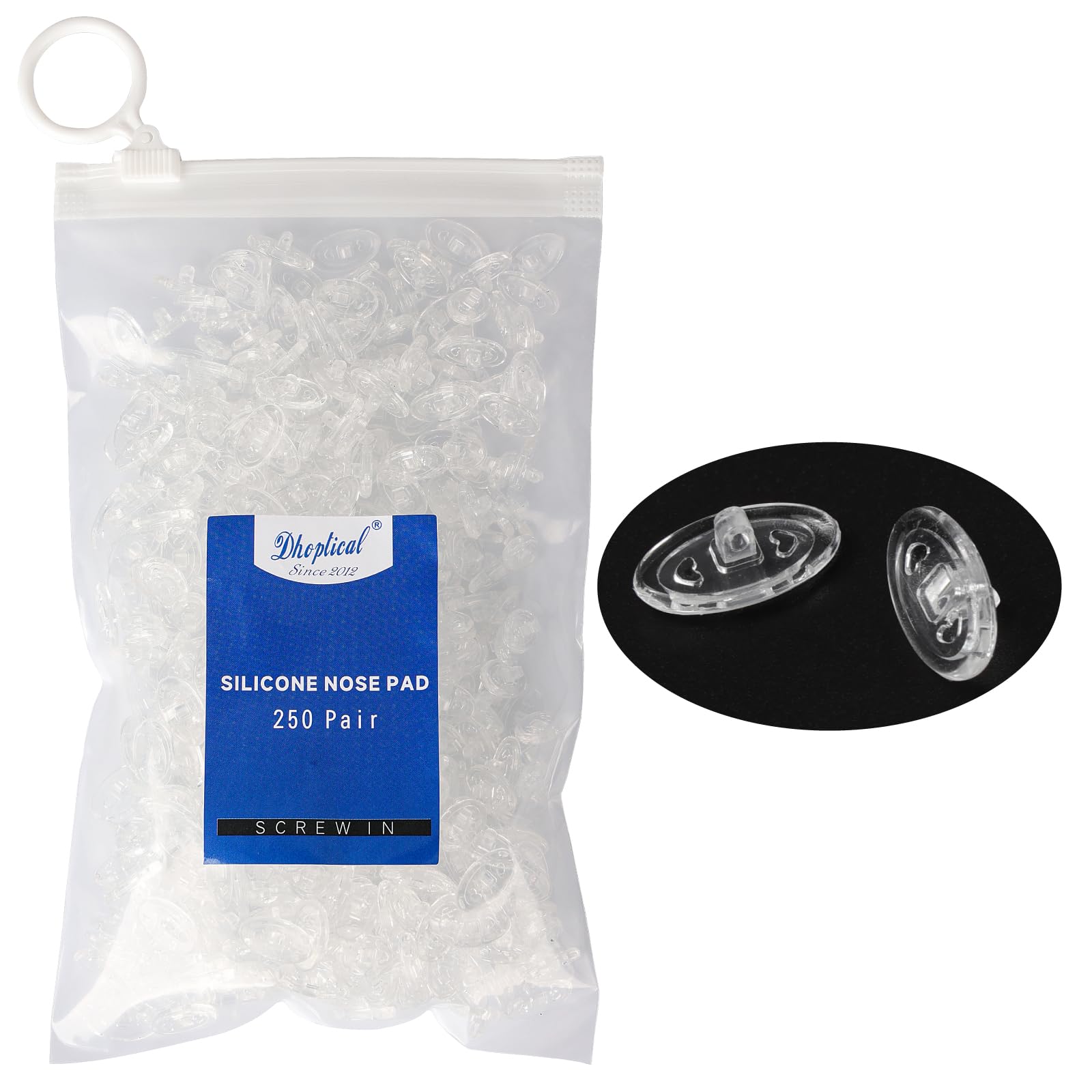 Clip-on silicone nose pads for eyeglasses, 13mm, Dhoptical, image 1 of 9