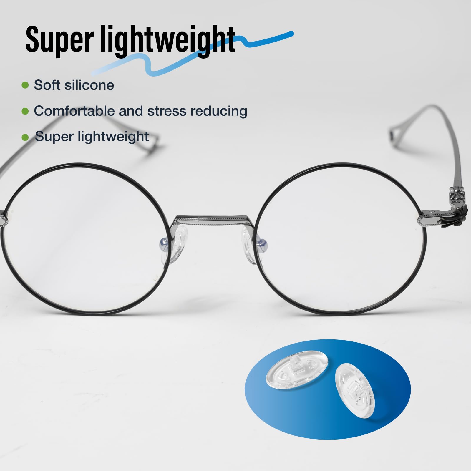 Screw-on silicone nose pads for eyeglasses, 13mm, Dhoptical, image 3 of 9