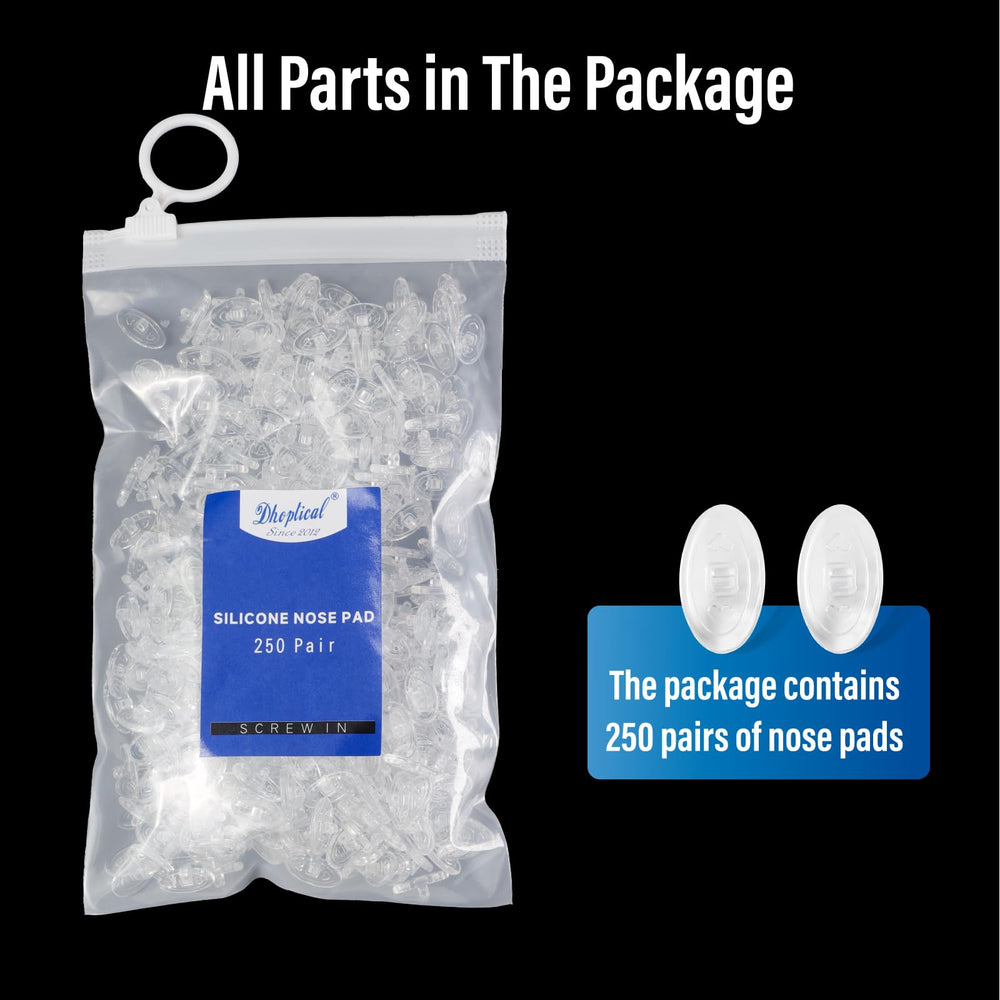 Screw-on silicone nose pads for eyeglasses, 13mm, Dhoptical, image 4 of 9